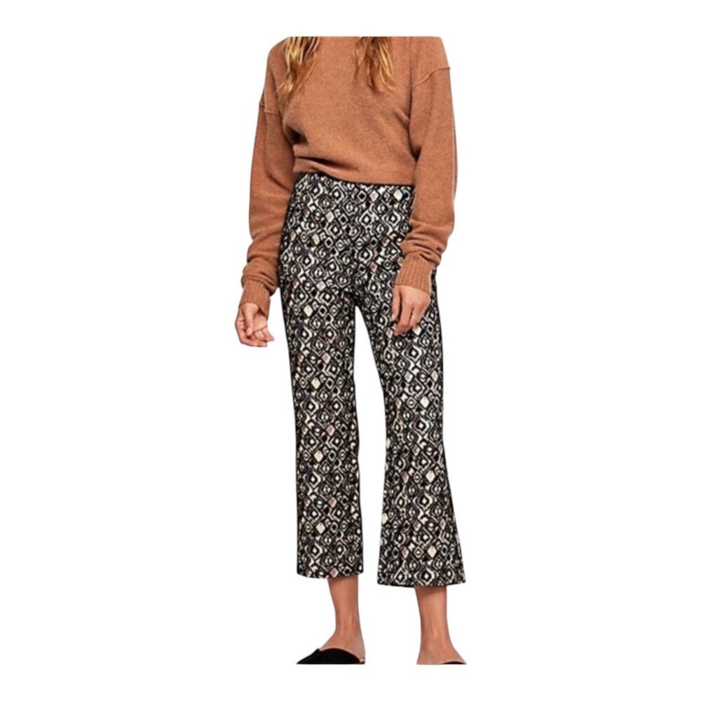 Free People Crop Bootcut Pants Women 8 Metallic